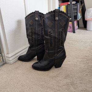 Very Volatile Black and Brown Cowboy Boots 8.5